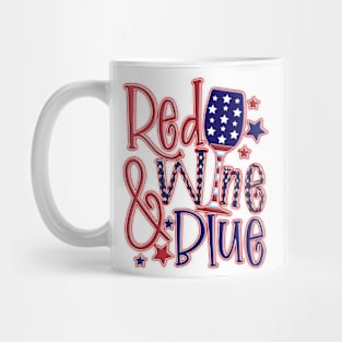 Red, Wine, & Blue Mug